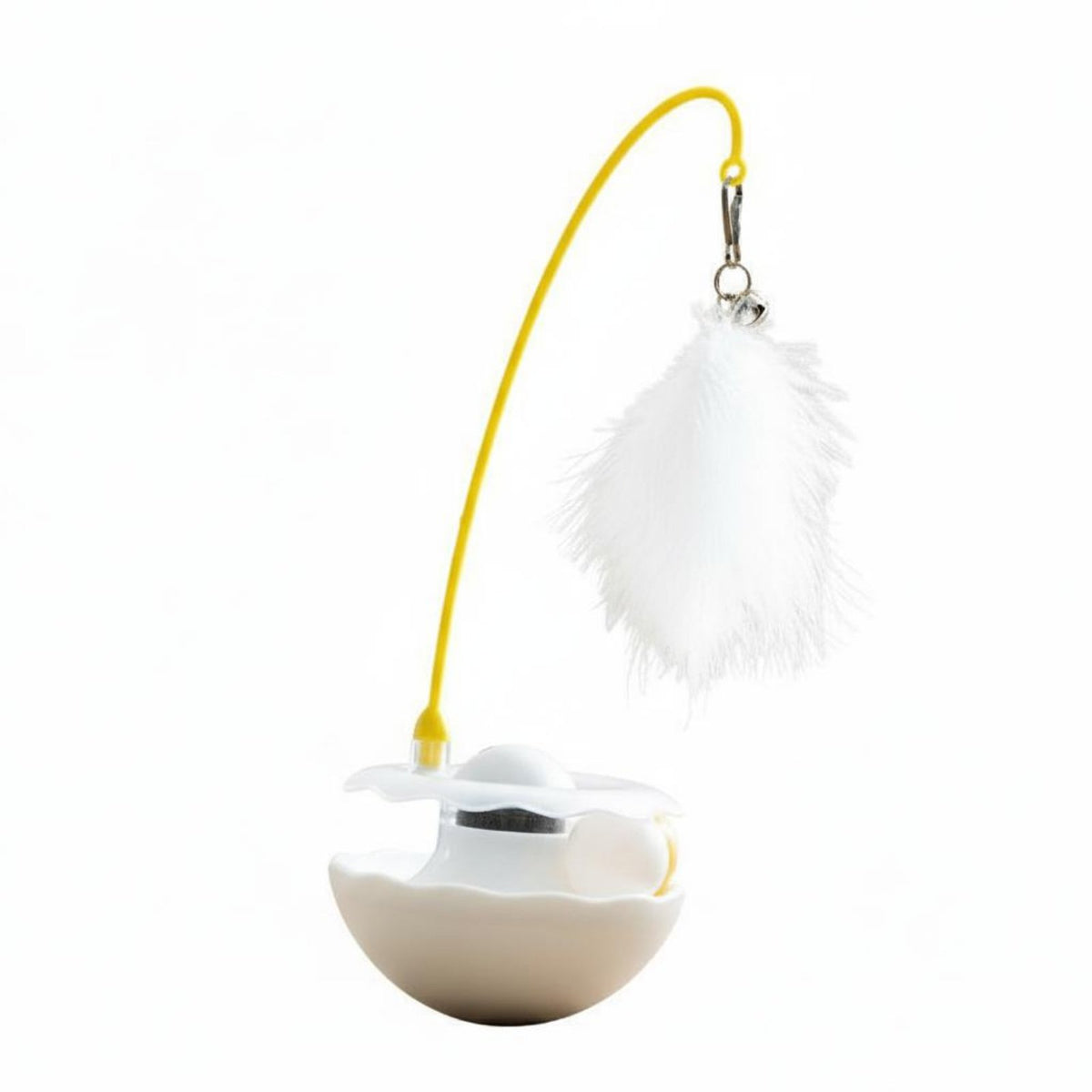 Tumbler Cat Toy Mental Catnip Wobble Toy Stimulates Hunting Urges Feather Rod Cat Teaser for Kittens