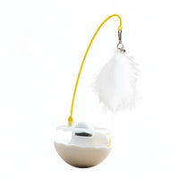 Tumbler Cat Toy Mental Catnip Wobble Toy Stimulates Hunting Urges Feather Rod Cat Teaser for Kittens