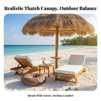 Protection Thatched Tiki Umbrella Weather Resistant Thatched Patio Umbrella Long-Lasting Frame Straw Beach Sunshade Vented Canopy for Cafe Owners, Resort Managers, Beachgoers, Poolside, Backyard