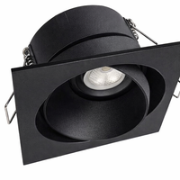 Ceiling Spotlights with Die-Cast Aluminum Square Shape, Adjustable Angle 90x90mm Face Housing, Single Downlight Frame, Recessed Ceiling Lighting
