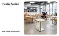 long-lasting Construction Fast Food Dining Set Minimalist Design utilitarian design Table and Seating Commercial Furniture for Restaurant Owners, Canteen Managers, Cafe, Bistro, Small Spaces