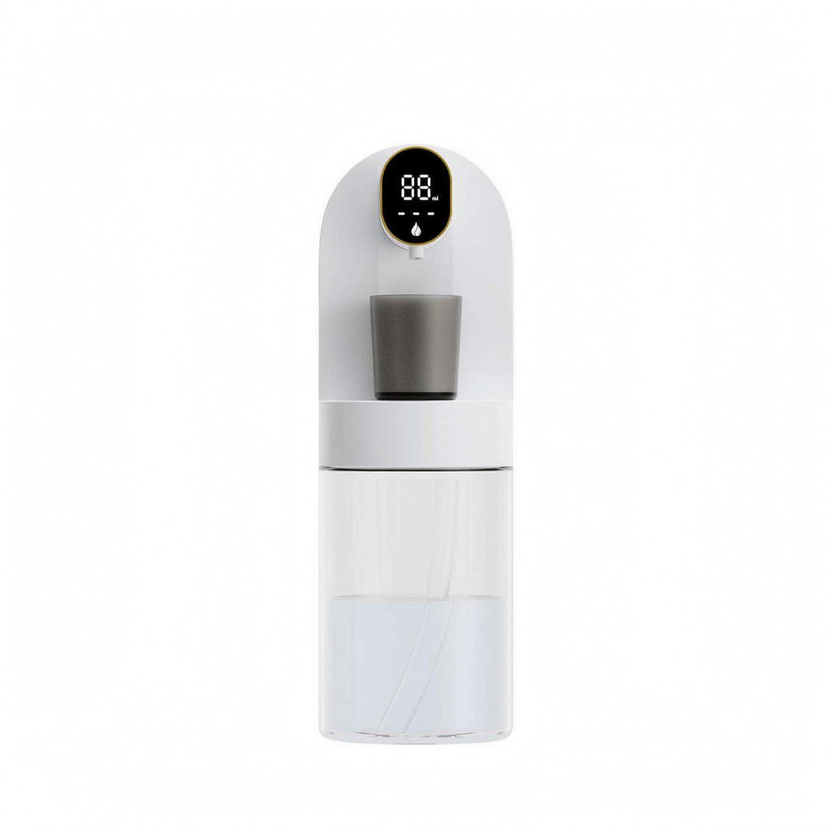 Suction Smart Mouthwash Machine Transparent Reservoir Wall-Mounted Mouthwash Machine LED Display Dispensing Device Built-in Cup Recess