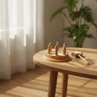 Beech Wood Wooden Birthday Cake Unfinished Birthday Cake Toy Smooth for Playroom