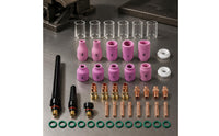 49 Pieces Short-Neck Gas Lens Kit for Use with -17/18/26 WP17 WP18 WP26 Torch Parts Easy to Use Gas Lens Cup Set for Metalworkers, Workshop