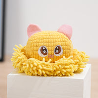 Embroidered Eyes Shaggy Multi-Limbed Sea Creature Stuffed Dangling Tentacles Small Multi-Limbed Sea Creature Stuffed Toy Textured Body Stuffed Creature Pink Accents