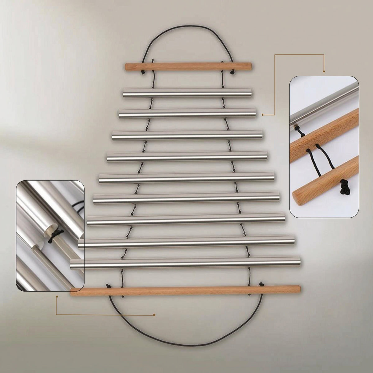 9-Tone Hand Chime  Clear 9-Tone Hand Chime  Crisp Percussion Instrument for Classroom, Patio