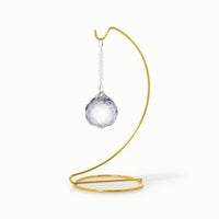 Metal Ornament Stand with Crystal Decorative Tabletop Hanger with Crystal Ornament Display Stand with Round Base Stable Sleek