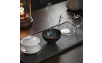 2 Pieces Ceramic Glaze Jianzhan Tea Cup Long-Lasting Peacock Tea Cup Drinkware Eco-Friendly for Company Events
