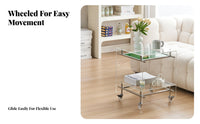 Multi-Tier Rolling Trolley Transparent Design 2-Tier Rolling Trolley Vintage