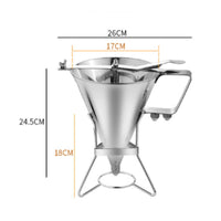 Conical Batter Dispenser with Stand Commercial Batter Dispenser with Press Handle Stainless Steel Funnel for Culinary Professionals