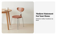 Bauhaus Aesthetic Curved Backrest Side Chair Minimalist Design Armchairless Upholstered Side Chair Vintage Look Household Furniture Easy to Match for Apartment Dwellers, Homeowners, Restaurant Owners, Dining Room, Home Office, Kitchen, Cafe