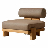 Modern Outdoor Teak and Aluminum Sofa, Nordic Design Patio Furniture, Waterproof & Sun Resistant, For Villa Garden