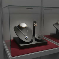 Necklace Earring Display Bust Faux Leather Finish Mannequin Bust Multi-Component Set Rings Display Stand for Countertop