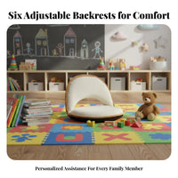 Foldable blossomShaped Lounger Adjustable Backrest Tatami Seat Lightweight Design Floor Chair Washable Cover for Toddlers, Parents, Bay Window, Bedroom, Living Room, Playroom