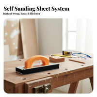Easy Paper Change Self Sandpaper Holder Long-Lasting Aluminum Alloy Sanding Frame High Quality Material Internal Corner Sanding Tool Ergonomic Handle for Carpenters, Craftsmen, Construction Workers, Woodworking, Furniture Refinishing, Home Improvement