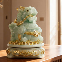 Jade Pixiu Figurine Housewarming Gift Feng Shui Wealth Ornament for Living Room