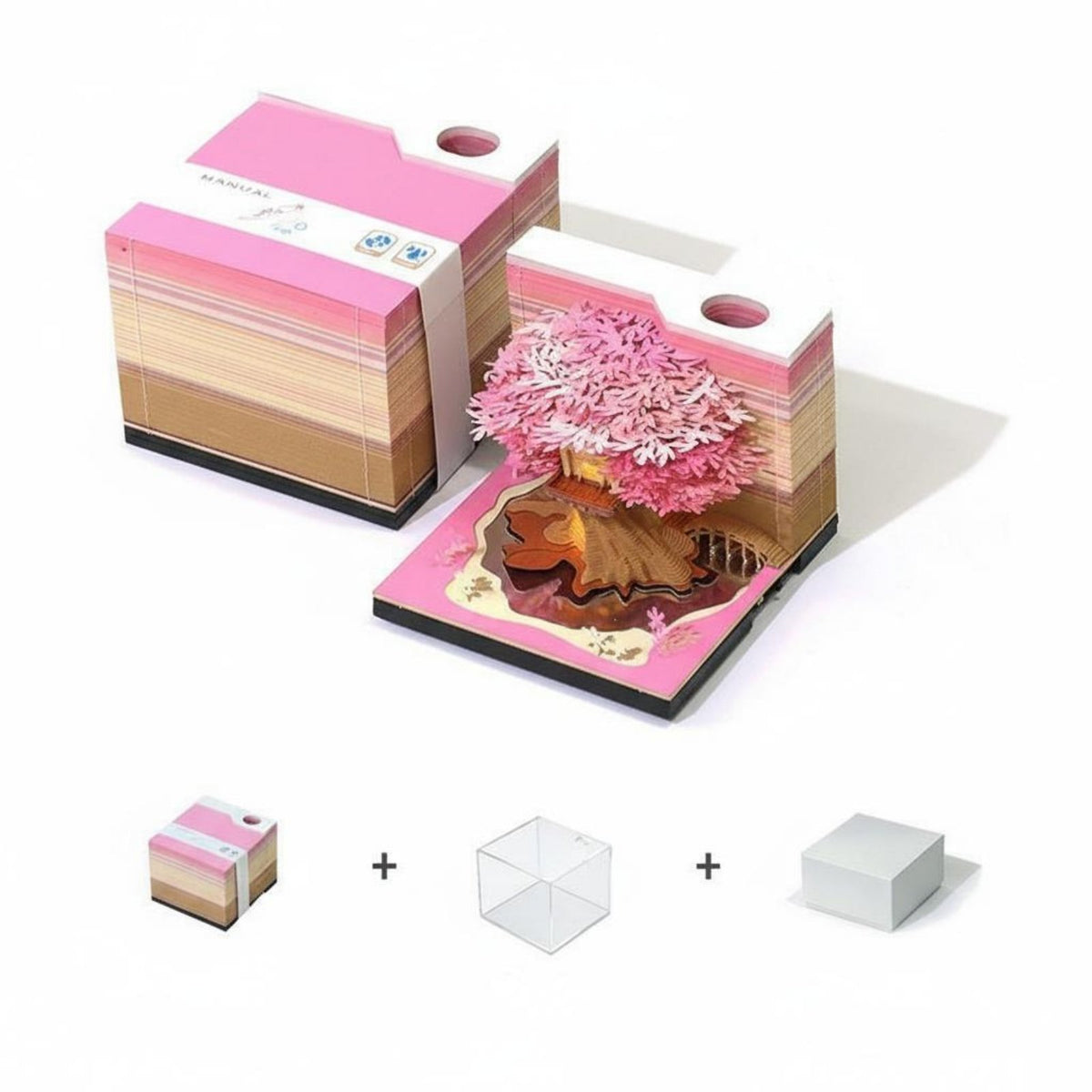 Creative Gift 3D Treehouse Memo Pad Artistic Design Treehouse Notepad Multi-Function for Students, Children, Gifting, Study Room, Bedroom