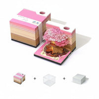 Creative Gift 3D Treehouse Memo Pad Artistic Design Treehouse Notepad Multi-Function for Students, Children, Gifting, Study Room, Bedroom