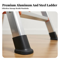 Foldable Folding Step Ladder Space-Saving Multi-Purpose Folding Ladder Anti-Slip Steps Portable Step Stool with Handle Stable for Homeowners, Adults, DIY Enthusiasts, Indoor, Kitchen, Garage, Garden