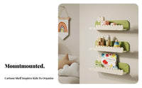 Multi-Functional Scalloped Picture Lborder Space-Saving Scalloped Nursery Lborder Floating Design Wall Shelf Strong & Sturdy for Children, Toddlers, Parents, Bedroom, Study Area, Playroom, Kindergarten