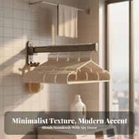 surfaceMounted Folding Storage areaSaving Foldable Hanger Hanging Bar No-Tool Installation Home Organization for Home Users, Balcony
