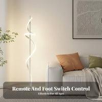 Energy-Saving Spiral LED Floor Lamp Adjustable Color Temperature Spiral Floor Lamp Stable Base Dimmable Standing Light Flicker-without Flicker for Design Enthusiasts, Interior Designers, Office Workers, Bedroom, Living Room, Reading Nook