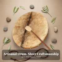 Shamanic Drum Spiritual Tool Round Shamanic Drum Artisanal Percussion Instrument for Musicians, Hobbyists, Meditation