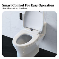 Instant Water Heating Smart Toilet Seat Adjustable Temperature Electric Bidet Toilet Seat Multiple Wash Modes Electronic Bidet with Dryer Wireless Controller Control for Families, Seniors, Children, Home, Restroom