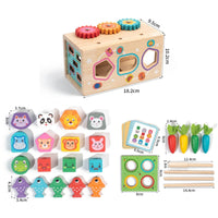 Sorting and Stacking Toy Fine Motor Wooden Sorting Toy Shape Sorter Educational Toys Non for Toddlers, Playroom, Daycare