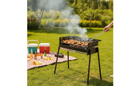 Heat-Resistant Foldable Charcoal Barbecue Heavy Duty Charcoal Grill with Storage Shelf Versatile Foldable Barbecue Grill Hygienic for Campers, Camping