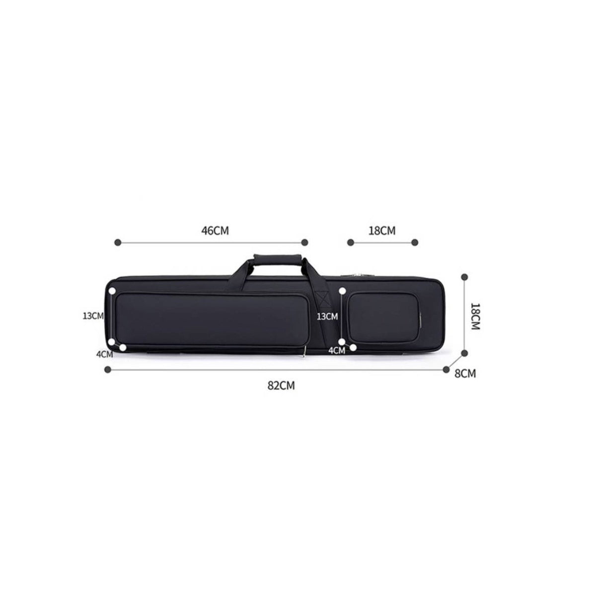 Large Capacity Snooker Cue Storage Bag Long-Lasting Snooker Cue Carrying Bag Safeguarding Lining Sporting Goods Accessory Adjustable Shoulder Strap for Travel