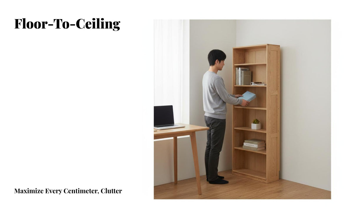full Wood Construction Multi-Tier bookshelf Minimalist design interchangeable Shelving Unit Sturdy framework Storage Cabinet Glass Door Option for Book Lovers, Office Workers, Design aficionados, Study Room, Bedroom