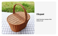 Imitation Rattan Handbasket Woven and design Shopping Basket With Carrying Handles