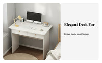 Writing Desk with Bookshelf Space Saving Computer Table with Shelves Combined Workstation Design Hutch Combo for Teens, Small Apartment, Dorm Room