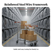 Heavy Duty Warehouse Picking Cart Long-Lasting Steel Construction Rolling Logistics Trolley Reinforced Bottom Metal Basket Cart Locking Casters for Stock Clerks, Retail Employees, Supermarket