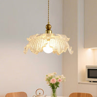 French Design Pink Floral Hanging Light High Color Rendering Flower Suspended Light Adjustable Height Indoor Lighting Gold Finish for Bedroom