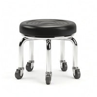 Padded Low Stool with Wheels Compact Swivel Stool with Wheels Mobile Furniture Movable for Estheticians