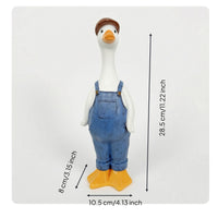 Whimsical Duck Figurine Hand-Painted Duck Statue Freestanding Decor Sculpted for Collectors, Lawn, Courtyard