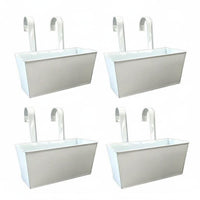 Metal Railing Planter Detachable Hooks Railing Planter Versatile Usage Hanging Flower Box for Patio