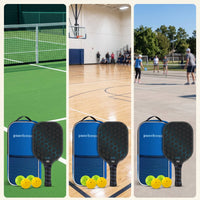 2 Pieces Carbon Fiber Pickleball Paddle Set Beginner-Friendly Pickleball Paddle Set with Balls Long-Lasting Sporting Goods Portable for Outdoor Courts