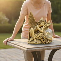 Sleeping Fairy Statue European Elegant Fairy Statue Outdoor Use Fairy Garden Ornament for Courtyard, Patio