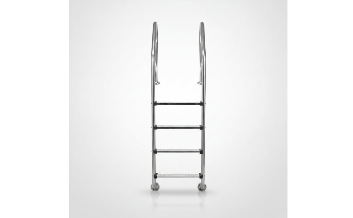 4-Step Pool Ladder Simple Installation Stainless Steel Pool Ladder Resistant for Inground Pools