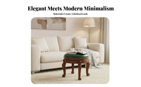 American Design Upholstered Round Stool Multi-Functional Household Furniture Padded Cushion Home Furnishing Compact Size for Homeowners, Seniors, Interior Decorators, Entryway, Living Room, Bedroom