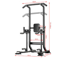 1 Freestanding Pull-up Bar Pull-up and Dip Station Multi-function Strength Tower Workout Station Sturdy Steel Frame Anti-slip Footings Suitable for Adults Home Exercise Personal Workout Area