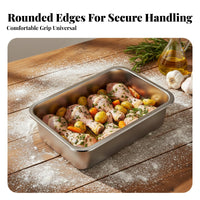 Deep Design Rectangular Steam Table Pan Food Grade Steam Table Pan Rust-Resistant Catering gear Easy to Clean for Restaurant Owners, waterproof Planners, Home Cooks, Buffet