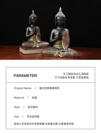 Large Thai Buddha Statue Resin Figurine for Southeast Asian Decor