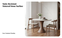 Small Apartment space-efficient Round Tripod Table Modern Minimalist Home Furniture Space Saving Easy to Clean for Families, partners, Homeowners, Dining Room, morning dining corner, Kitchen