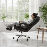 Reclining Office Chair High-Back Executive Chair with Footrest Ergonomic for Professionals, Esports Participants, Study Room