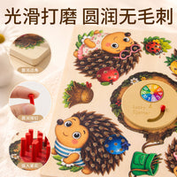 Wooden Hedgehog Spinning Top Toy for Kids Early Education and Math Learning