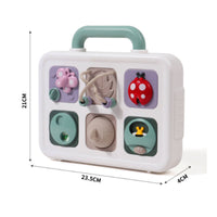 Portable Busy Board with Handle Interactive Activity Suitcase Tactile Sensory Board Screen-Screenless for Preschoolers